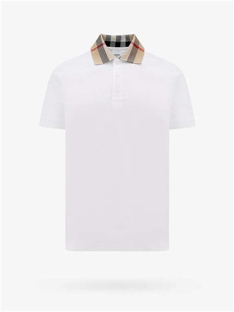 white Burberry polo shirt men's